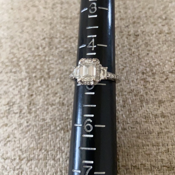 🪞 TACORI Diamond Engagement wedding Emerald Cut 18k Gold Ring - Picture 7 of 17